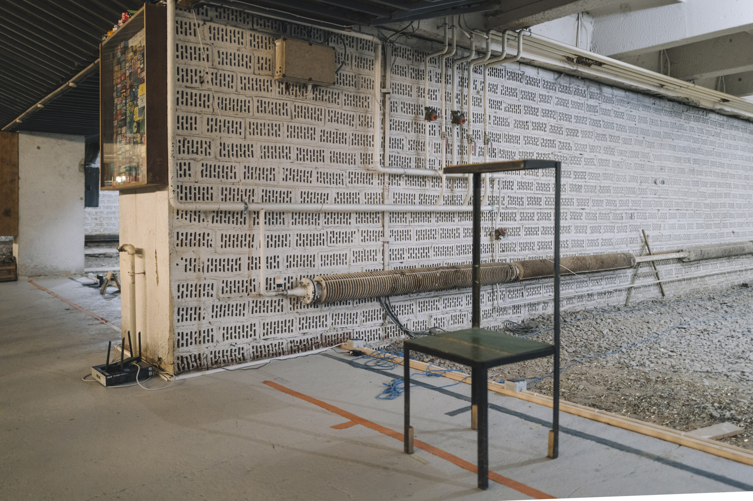 A wall of the underground shooting range at Metsa 7