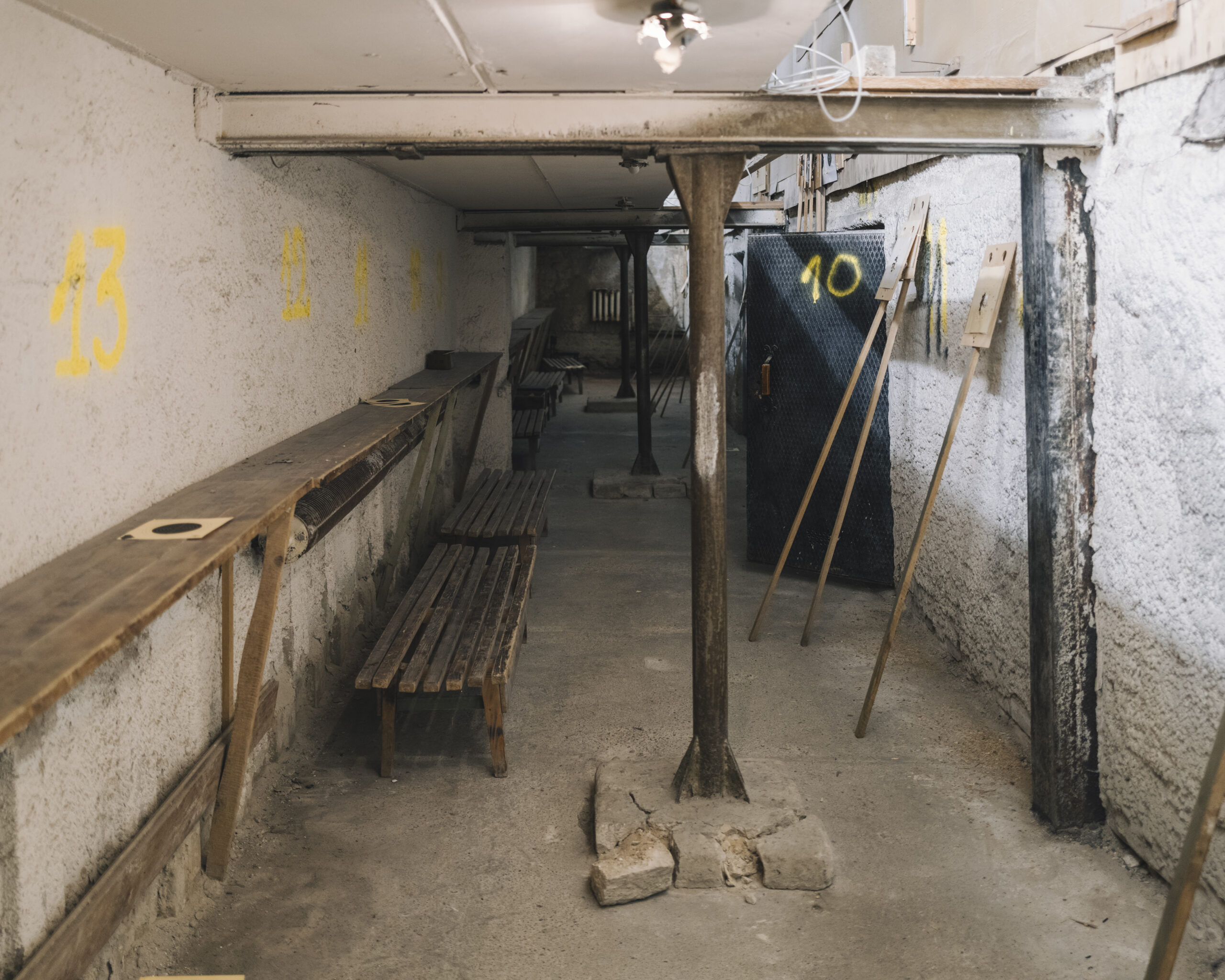 Underground utility rooms in the Metsa 7 basement